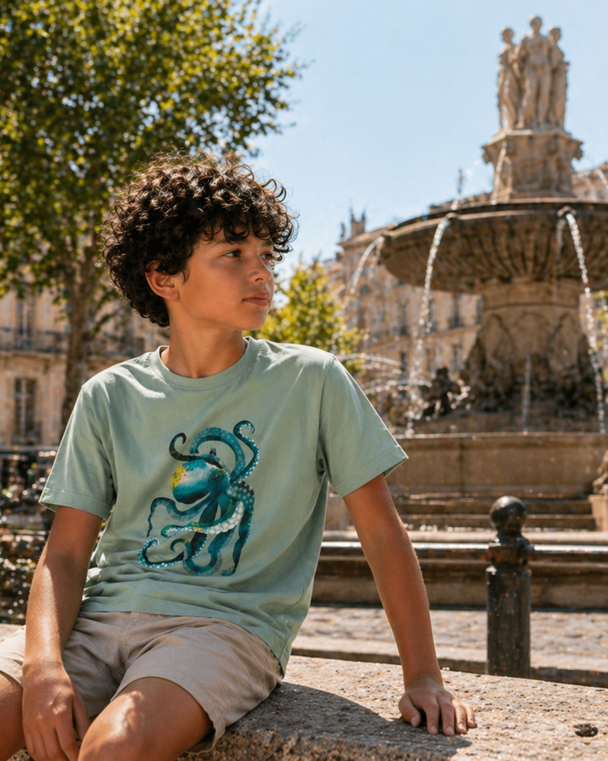 T-shirt enfant - Poulpe vert