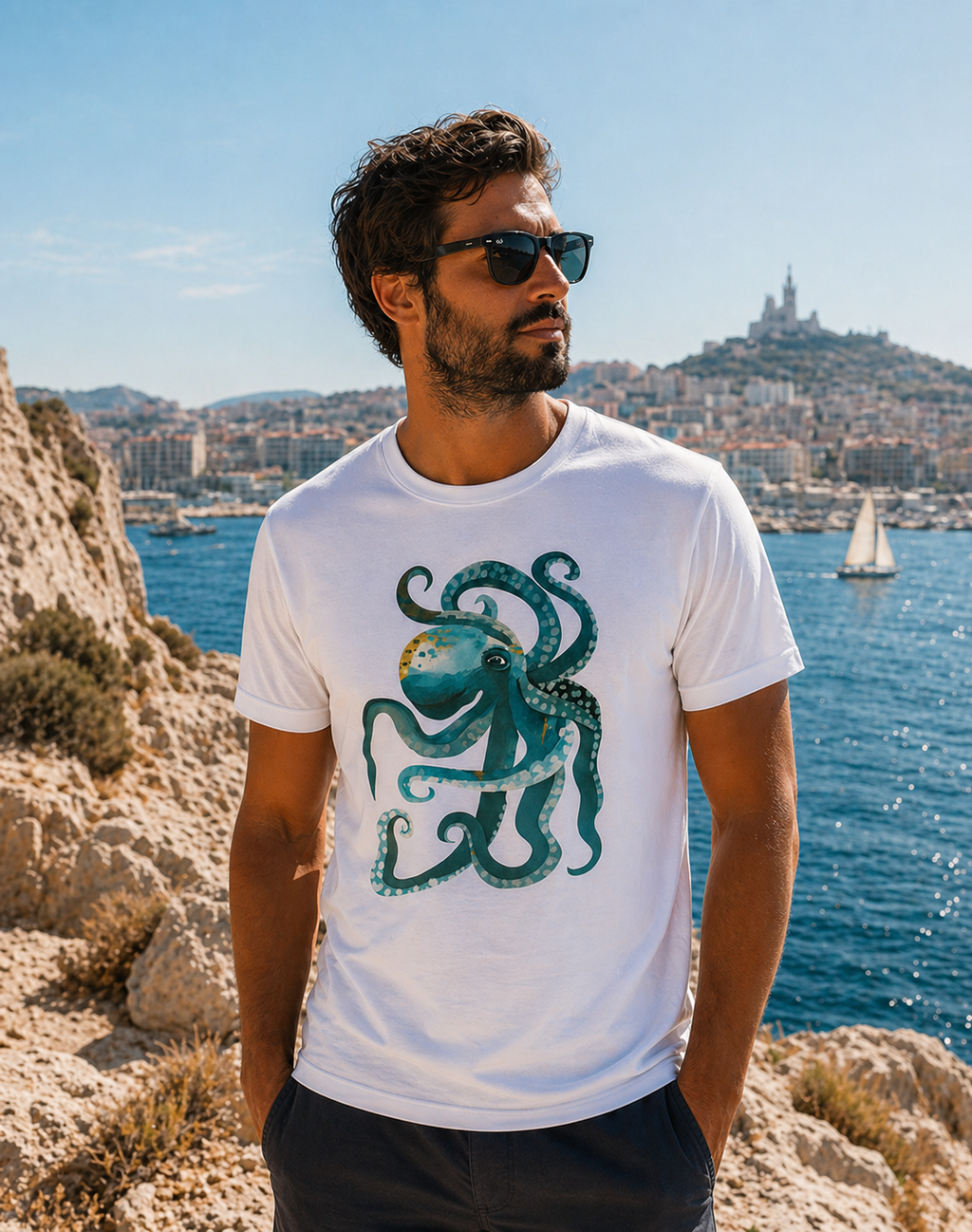 T-shirt Poulpe vert