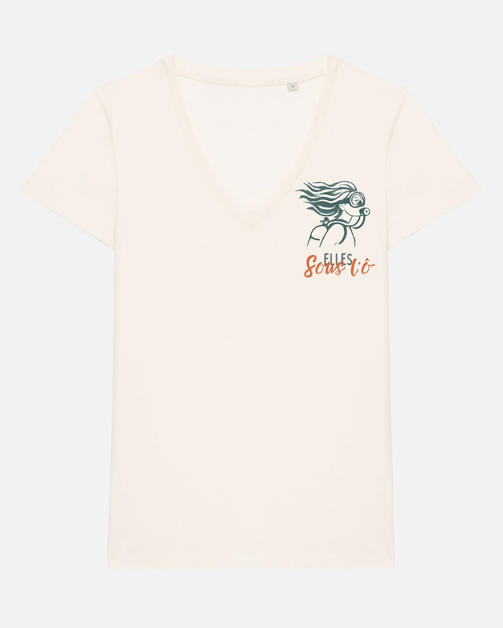 T-shirt coton Col V - Elles sous l'ô