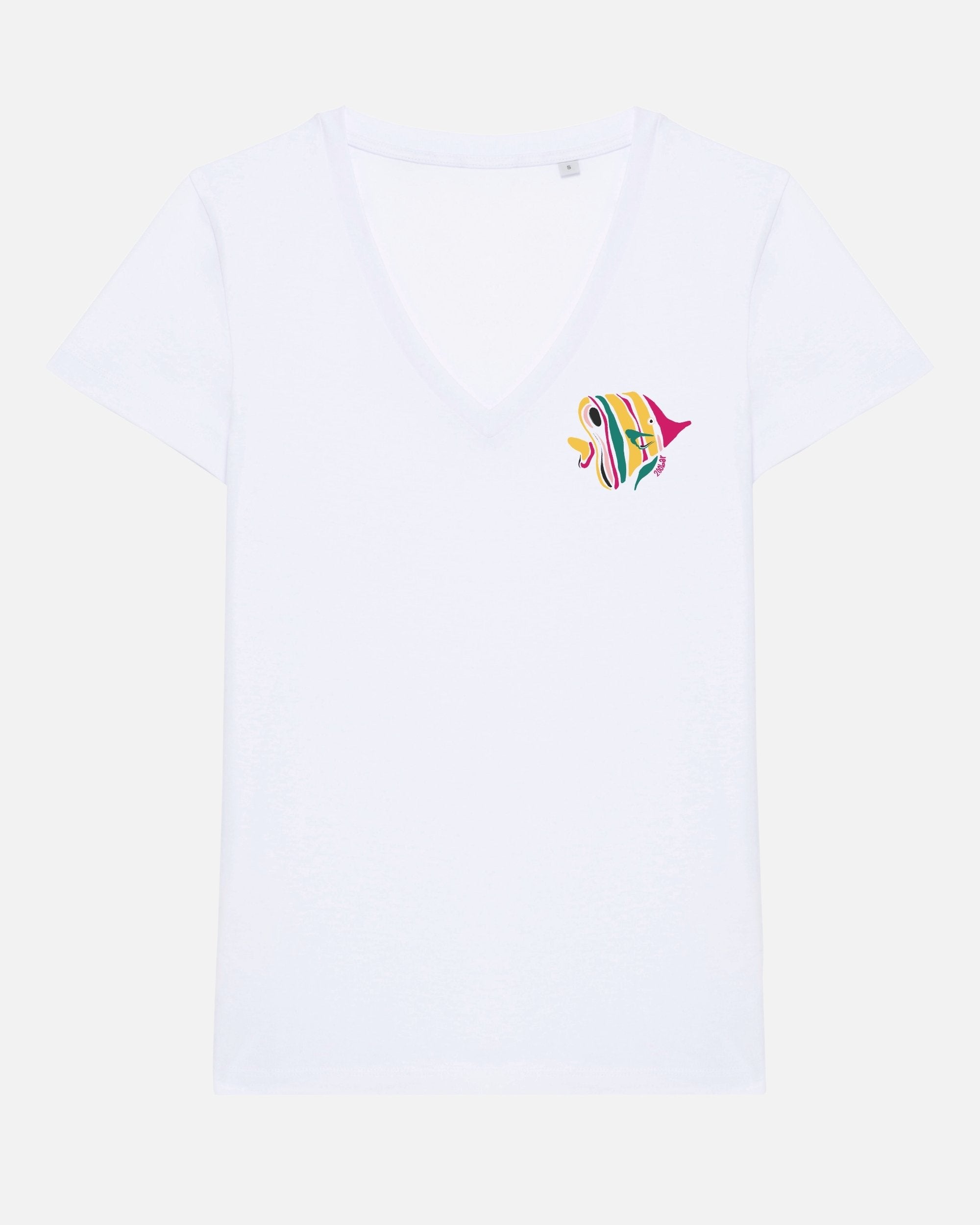 T-shirt coton Col V - Papillon