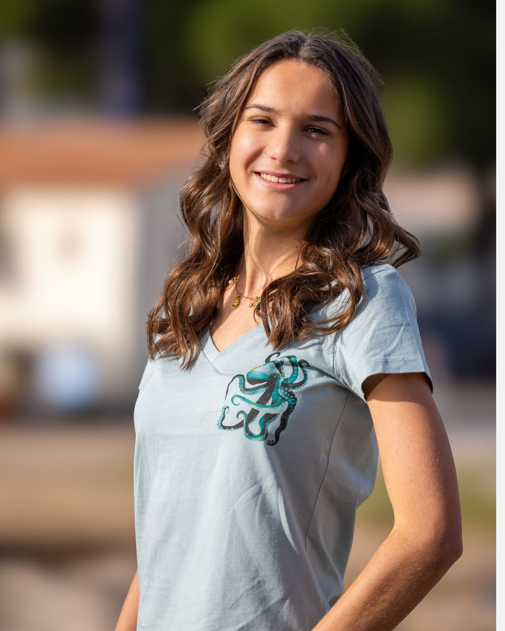 T-shirt coton Col V - Poulpe