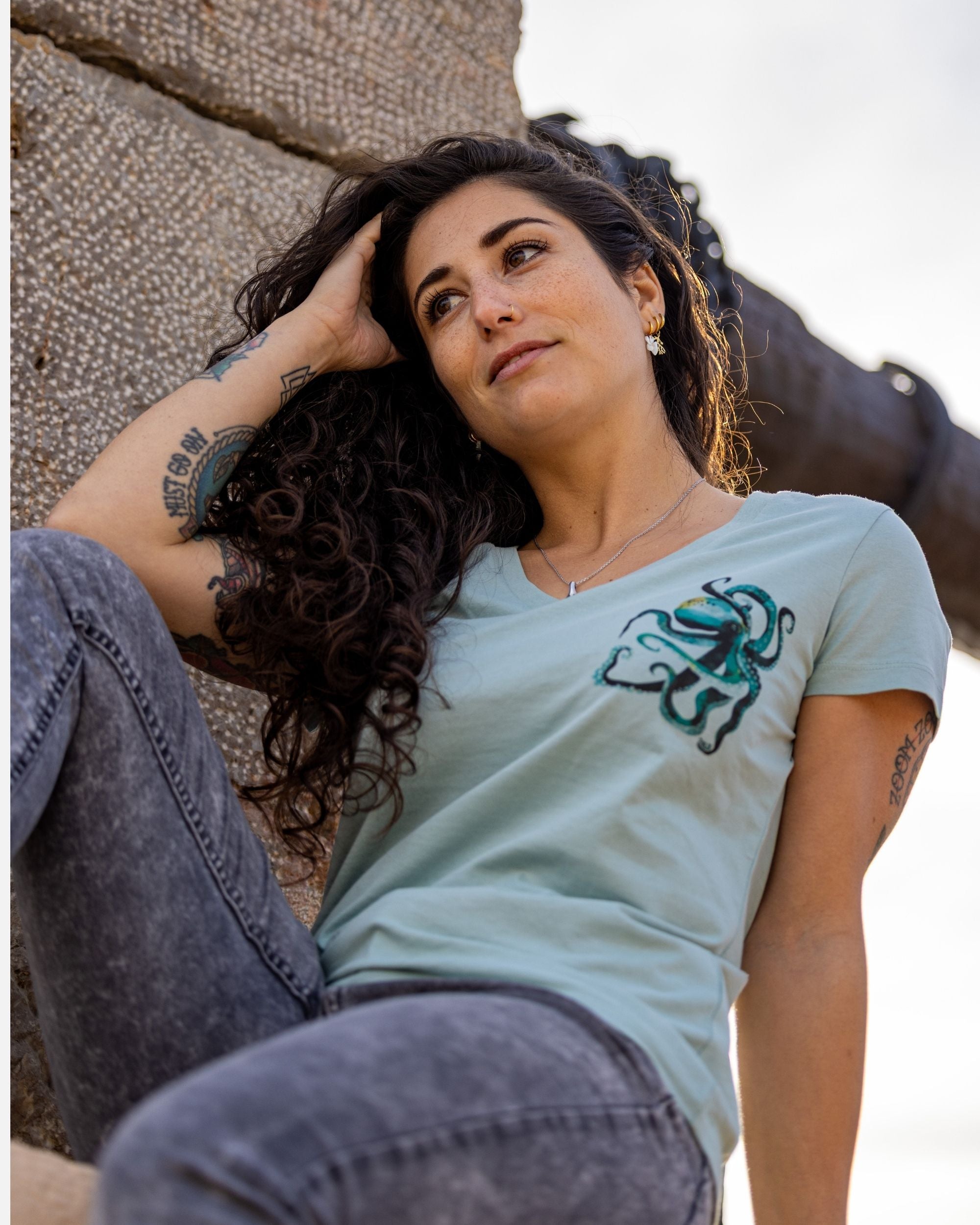 T-shirt coton Col V - Poulpe