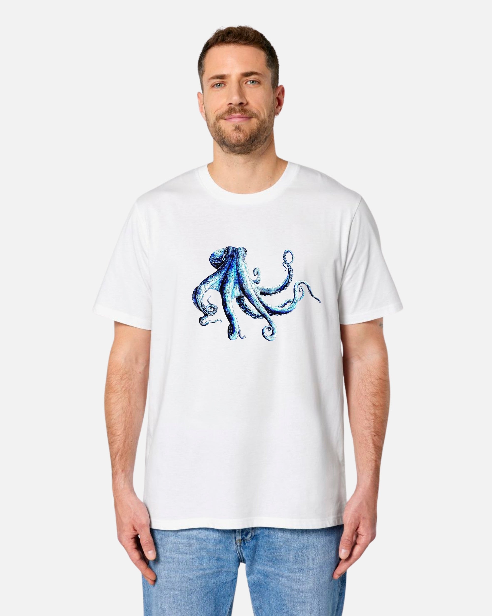 T-shirt coton  - Poulpe Bleu